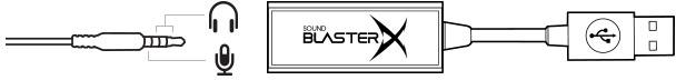 Zewnętrzna karta dźwiękowa 7.1 Creative Sound BlasterX G1 z 4-biegunowym wyjściem słuchawkowym wspólnym z jackiem