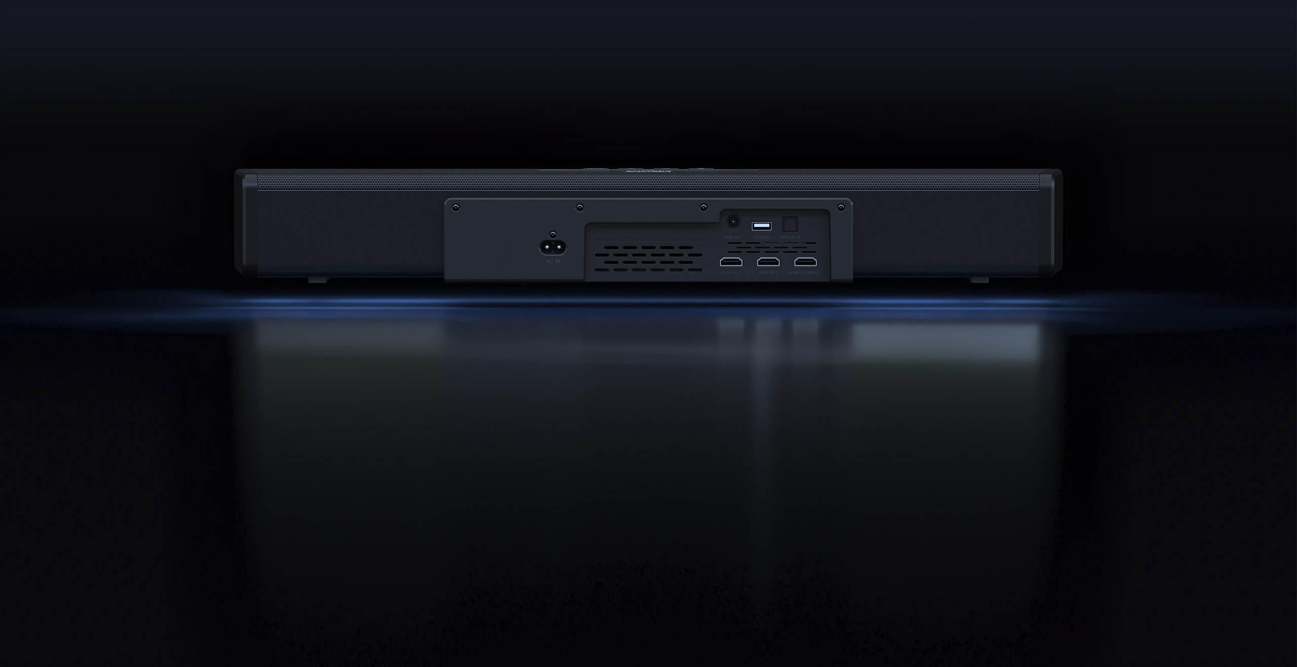 Soundbar 2.1 z Dolby Atmos® Creative Stage 360 - port HDMI ARC i dwa porty HDMI 2.0, byś nie musiał się ograniczać