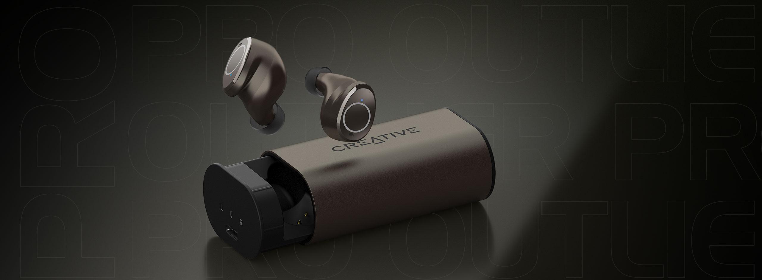Słuchawki bezprzewodowe douszne IPX5 BT 5.2 Creative Outlier Pro - innowacyjny design, najnowsze technologie