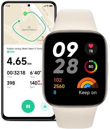 Smartwatch Xiaomi Redmi Watch 3 - śledzenie krok po kroku