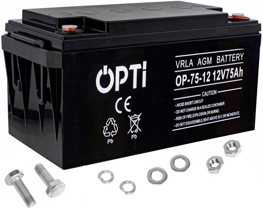 Akumulator bezobsługowy AGM OPTI 12V 75Ah VRLA - najważniejsze cechy urządzenia: