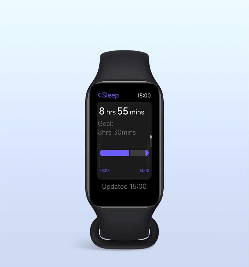 Xiaomi Smart Band 8 Active - monitorowanie jakości snu, zarządzanie efektywnym odpoczynkiem i kontrola rytmu dobowego