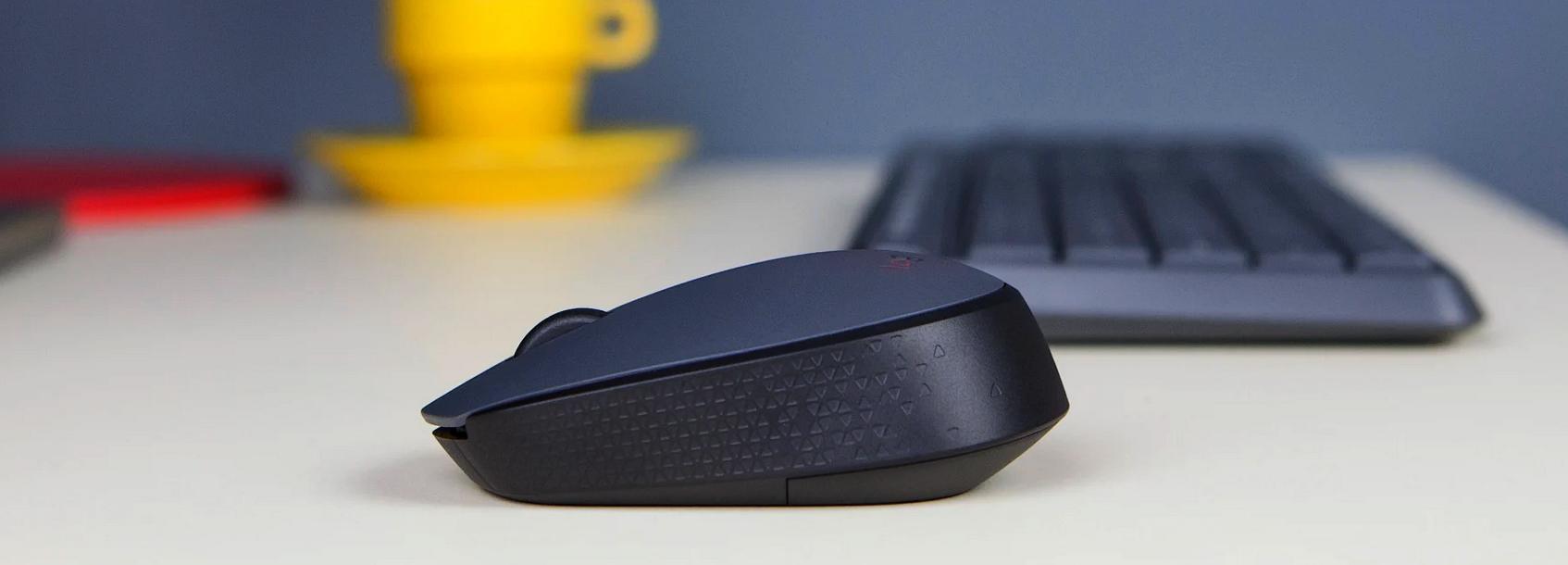 Logitech MK235 - bezprzewodowa mysz komputerowa o dużej ergonomii, dostosowana do obsługi obiema dłońmi