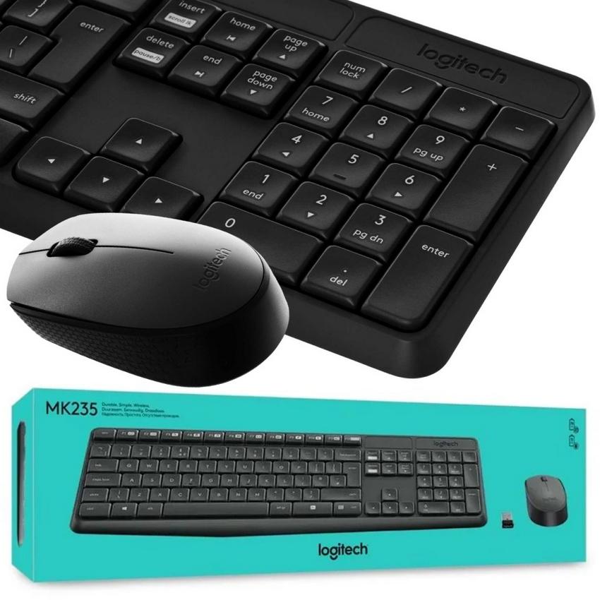 Logitech MK235 zestaw trwałej bezprzewodowej myszy i klawiatury - specyfikacja i dane techniczne: