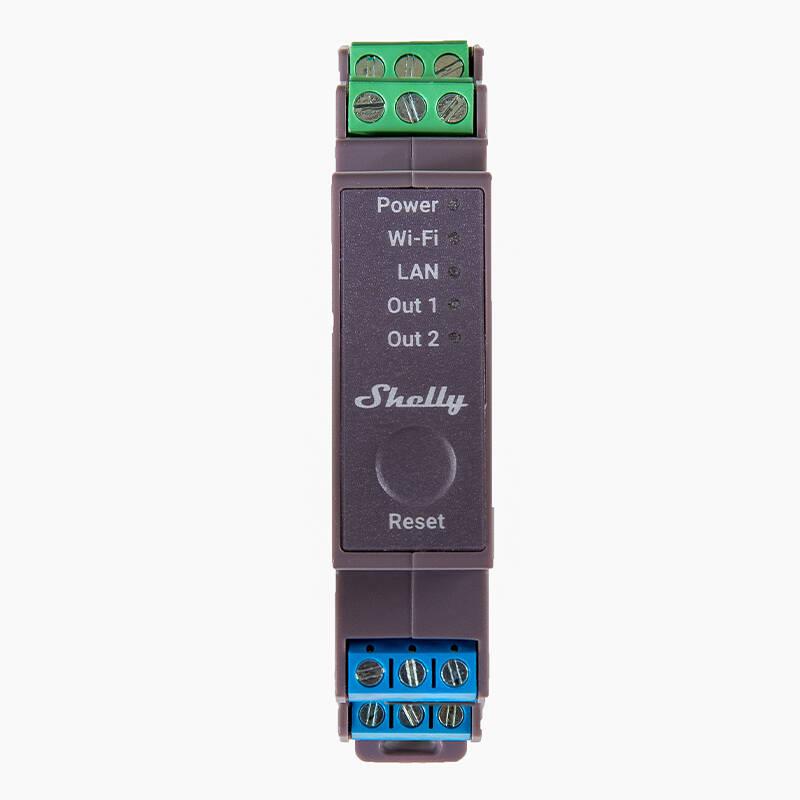 Shelly Pro 2 2-kanałowy przekaźnik na szynę DIN WIFI/LAN
