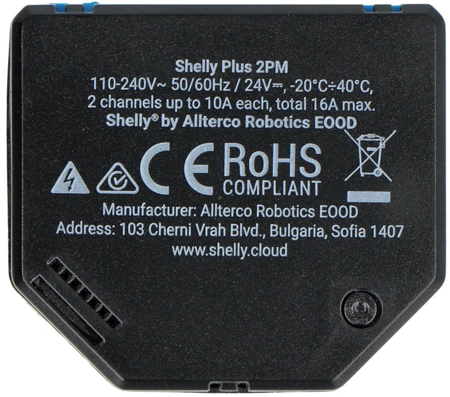 2-kanałowy przekaźnik dopuszkowy / sterownik rolet Wi-Fi 230V Shelly PLUS 2PM - specyfikacja i dane techniczne: