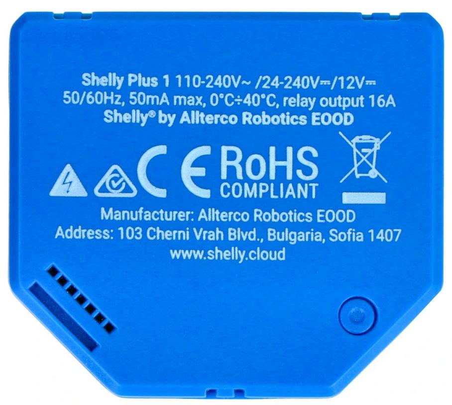 Przekaźnik bezpotencjałowy Shelly PLUS 1 Wi-Fi - specyfikacja i dane techniczne:
