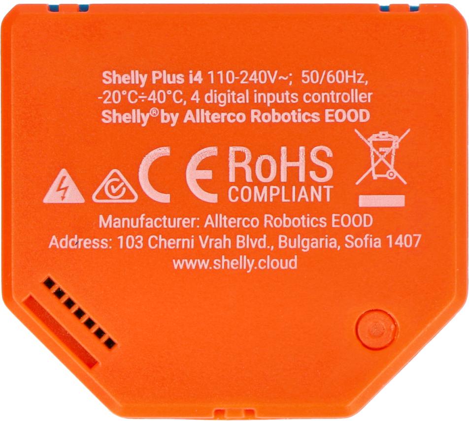 Inteligentny kontroler / aktywator scen Shelly PLUS I4 Wi-Fi - specyfikacja i dane techniczne: