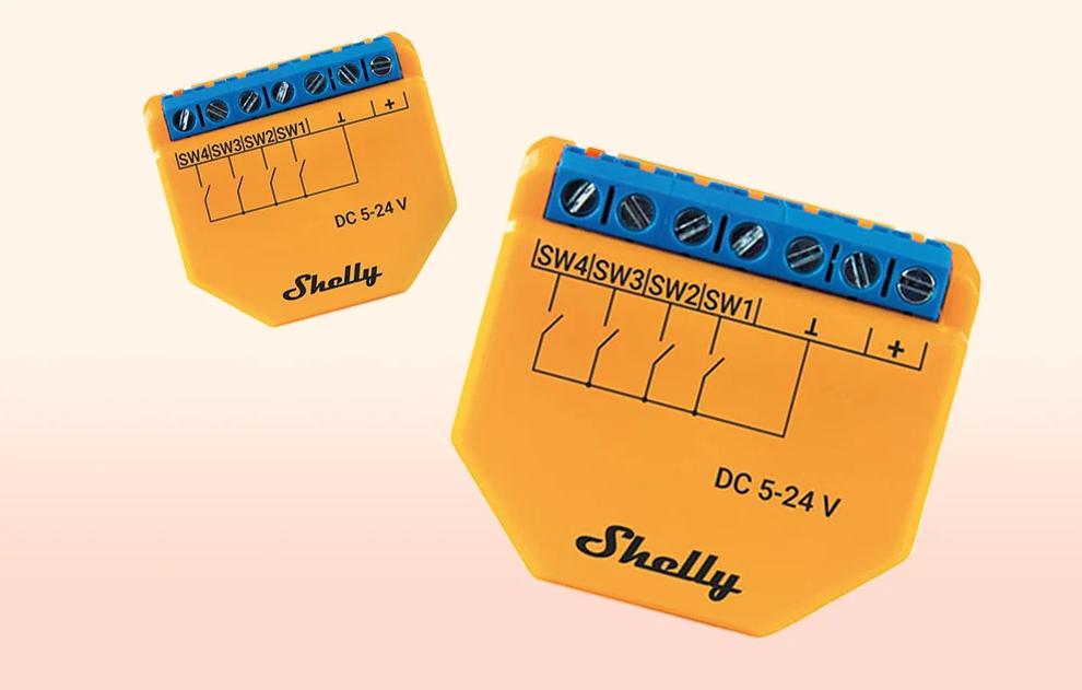 Aktywator scen Shelly PLUS i4 DC Wi-Fi 5-24V DC - 4-kanałowy kontroler scen Wi-Fi DC z niezwykle szybkim procesorem