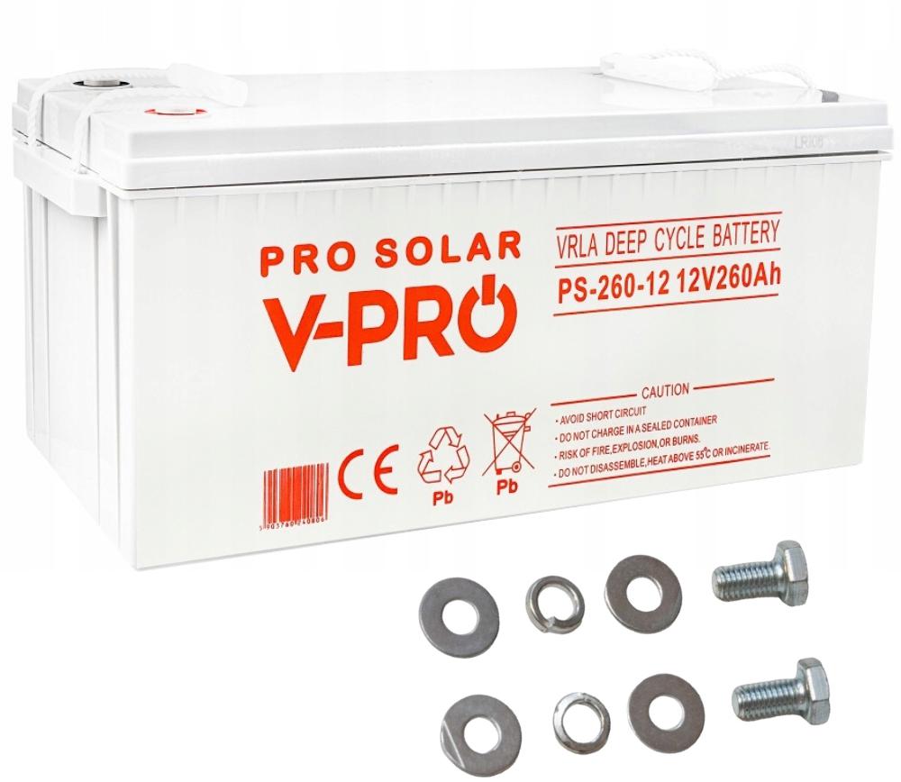 Akumulator Volt Polska Deep Cycle V-PRO SOLAR 12V 260 Ah VRLA bezobsługowy - najważniejsze cechy:
