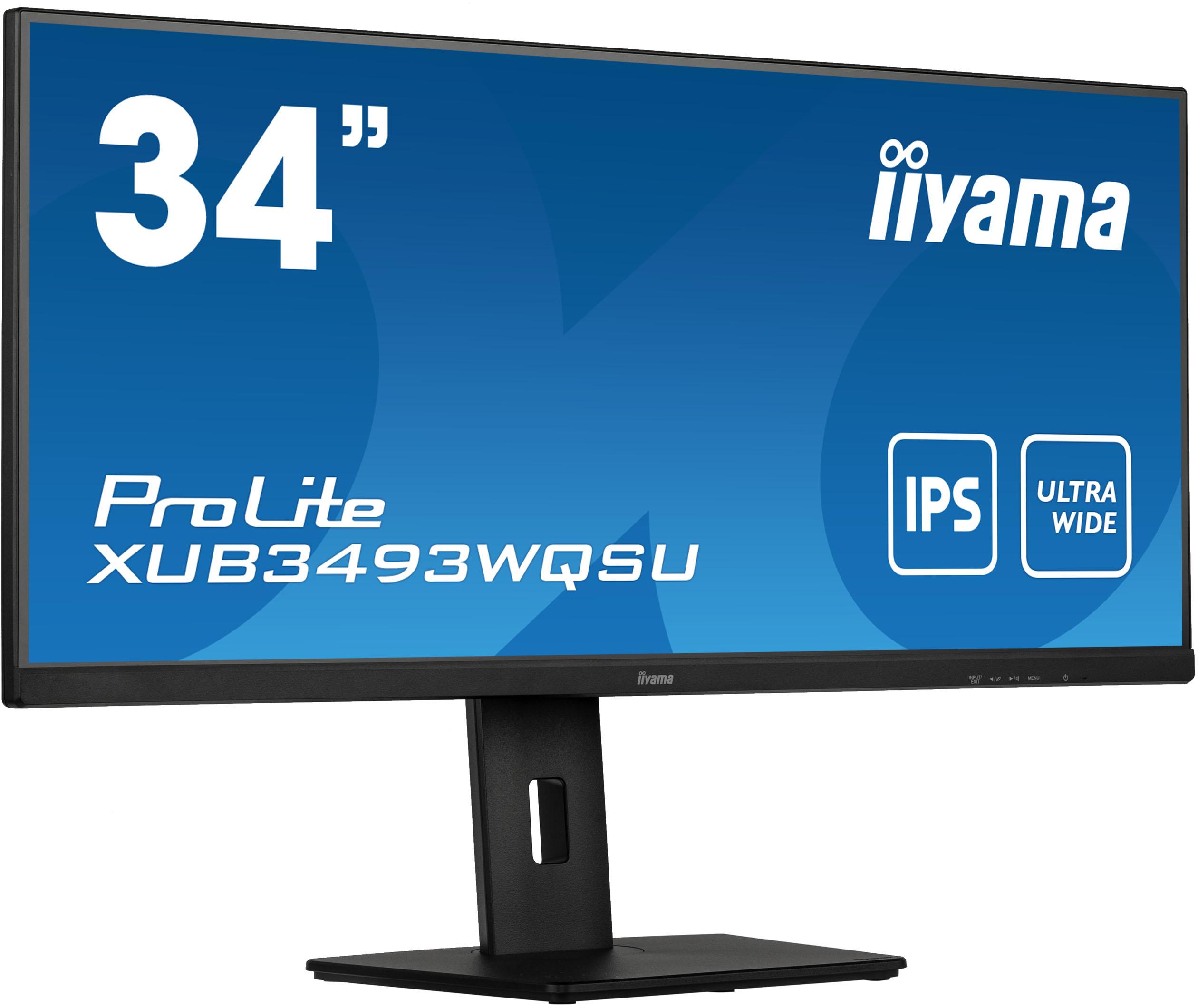 Monitor LED Ultra Wide 34\" IIYAMA ProLite XUB3493WQSU-B5 IPS - doskonałe odwzorowanie kolorów, szybki czas reakcji