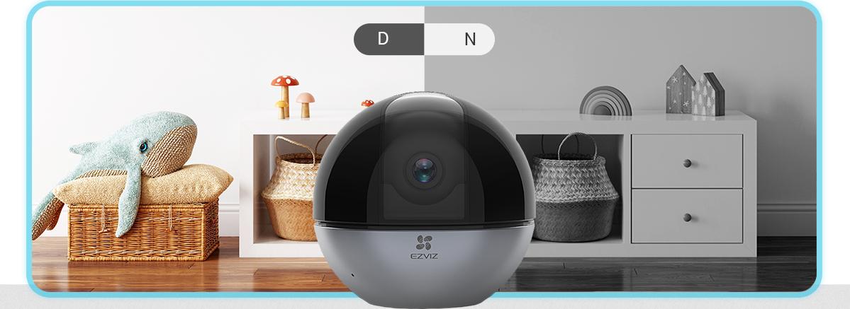 Inteligentna kamera domowa IP EZVIZ E6 3K Home Kit - skuteczna tak samo w ciągu dnia, jak i w środku nocy