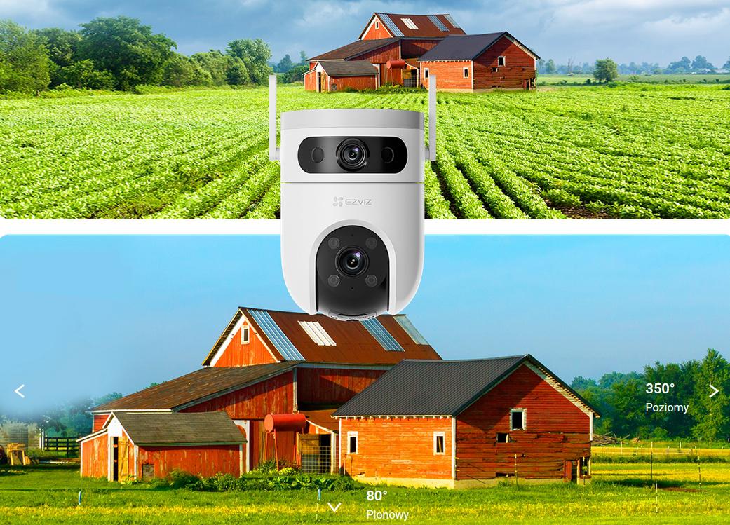 Dwuobiektywowa kamera IP Wi-Fi EZVIZ H9C 2K z 360° polem widzenia i funkcją renderowania szczegółów