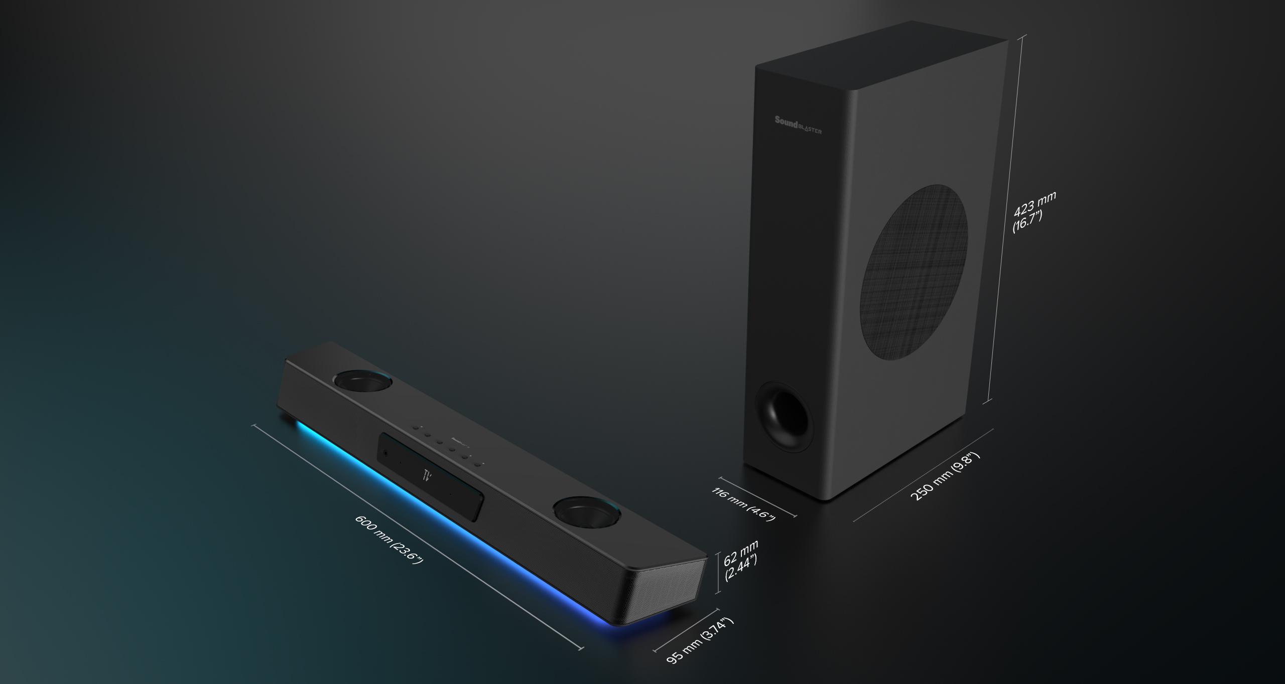 Creative Sound Blaster 2.1 Katana V2X soundbar Super X-Fi 51MF8400AA000 –  specyfikacja i dane techniczne:
