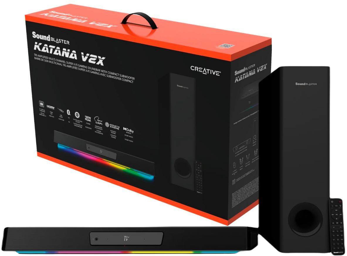 Creative Sound Blaster 2.1 Katana V2X soundbar Super X-Fi – najważniejsze cechy: