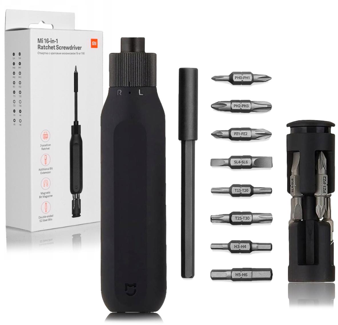 Zestaw śrubokrętów Xiaomi Mi 16-in-1 Ratchet Screwdriver MJJLLSD002QW – specyfikacja i dane: