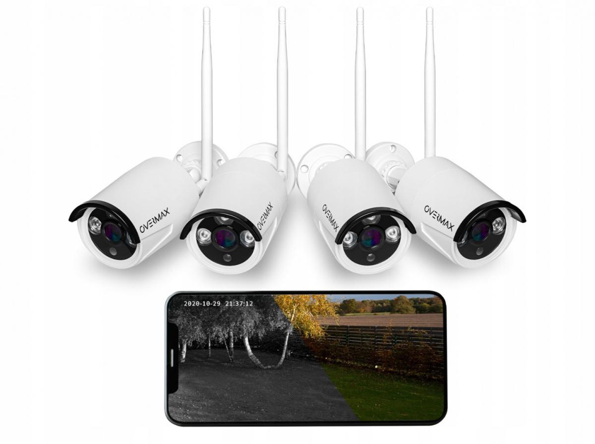 Zestaw monitoringu Overmax Camspot 4.0 z 4 kamerami Full HD IP i rejestratorem NVR - specyfikacja i dane każdej z kamer: