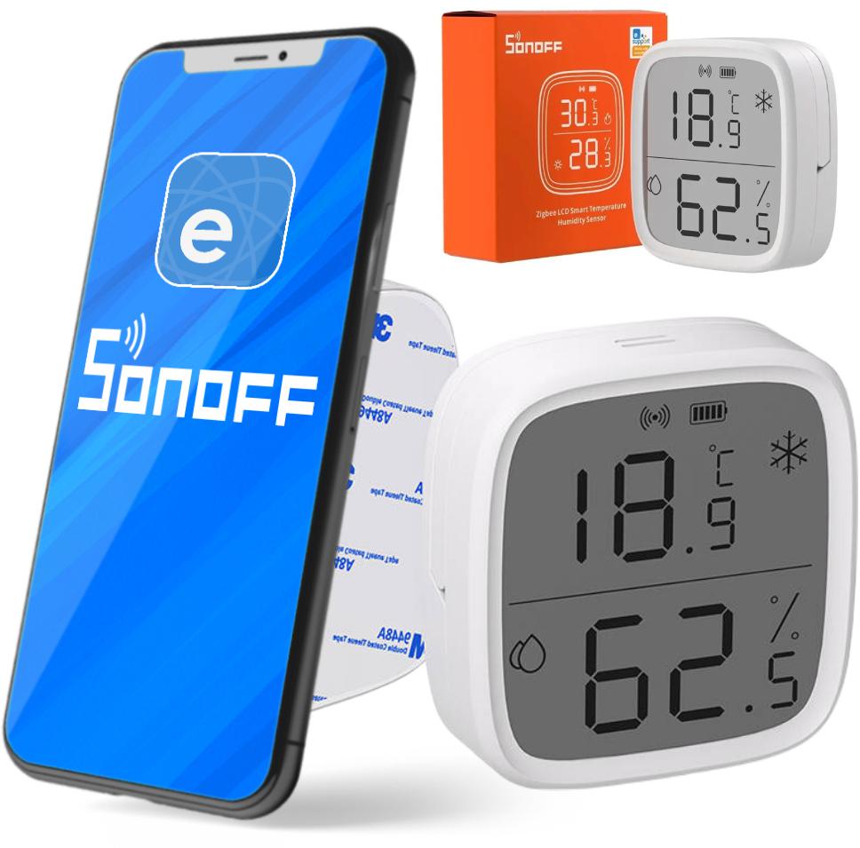 Inteligentny czujnik temperatury i wilgotności z wyświetlaczem LCD Sonoff SNZB-02D ZigBee 3.0 - najważniejsze cechy: