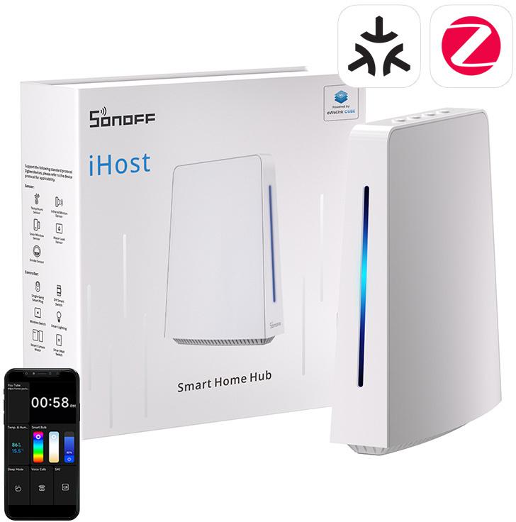 iHost Hub WiFi vārteja, ZigBee, Bluetooth, Matter SONOFF AIBridge-26, 4GB, LAN