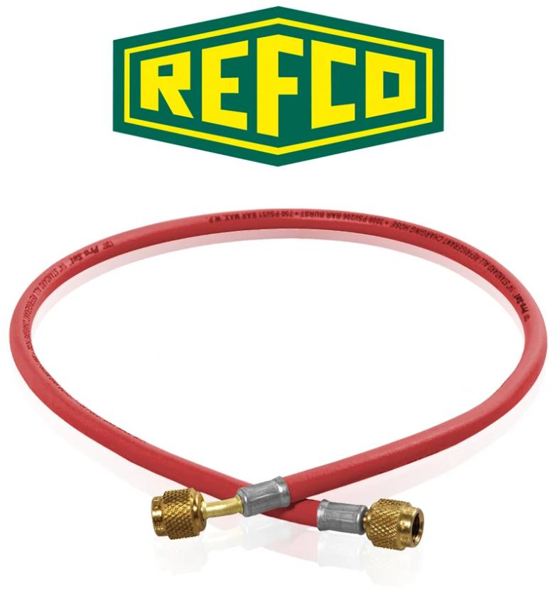 Wąż serwisowy REFCO CL-60-1/2\"-20UNF-R (150 cm / 5/16\" x 1/4\") czerwony - specyfikacja i dane techniczne: