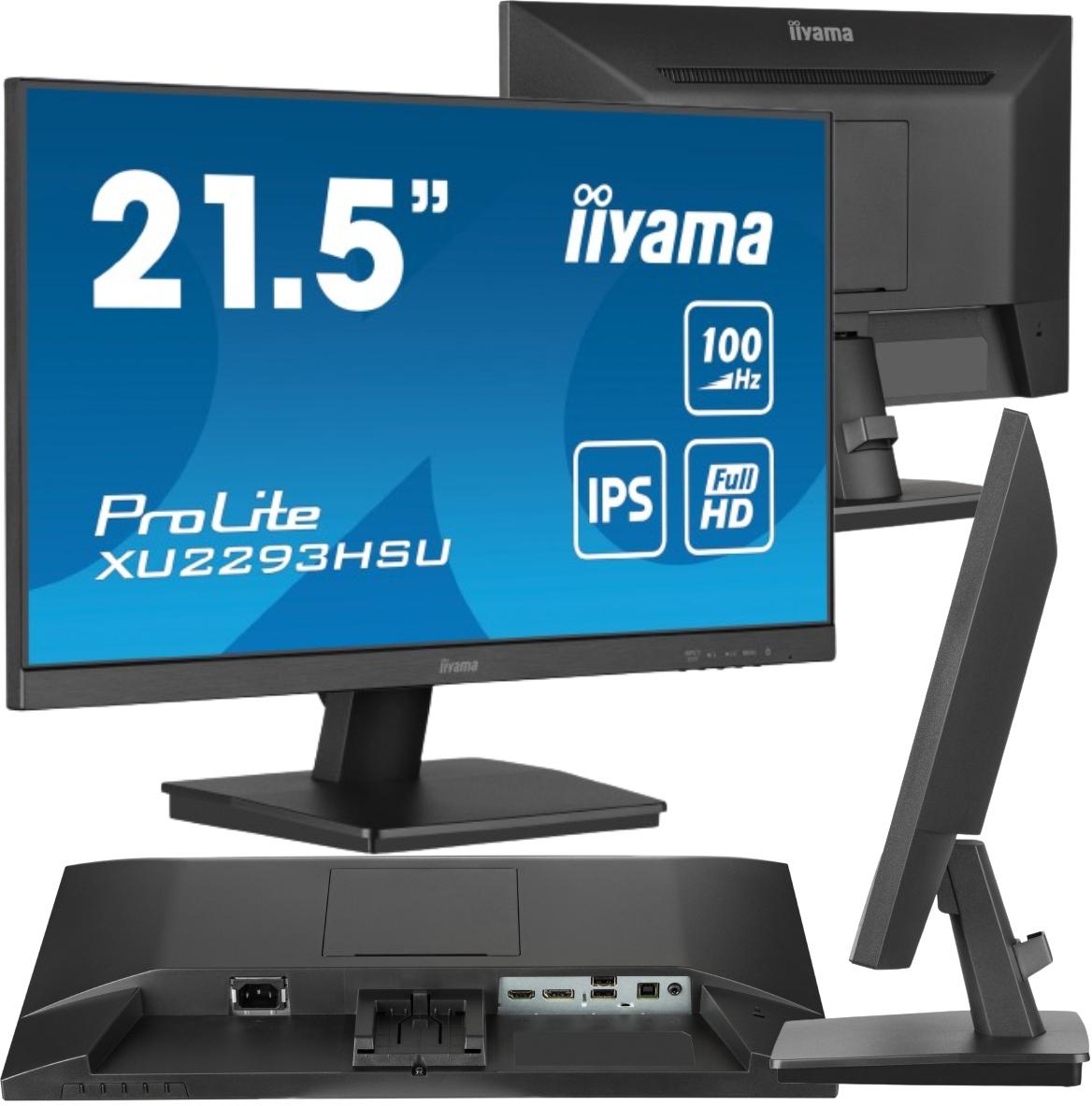 Monitor LED IIYAMA XU2293HSU-B6 22\" IPS 1ms 100HZ HDMI DisplayPort USB - najważniejsze cechy: