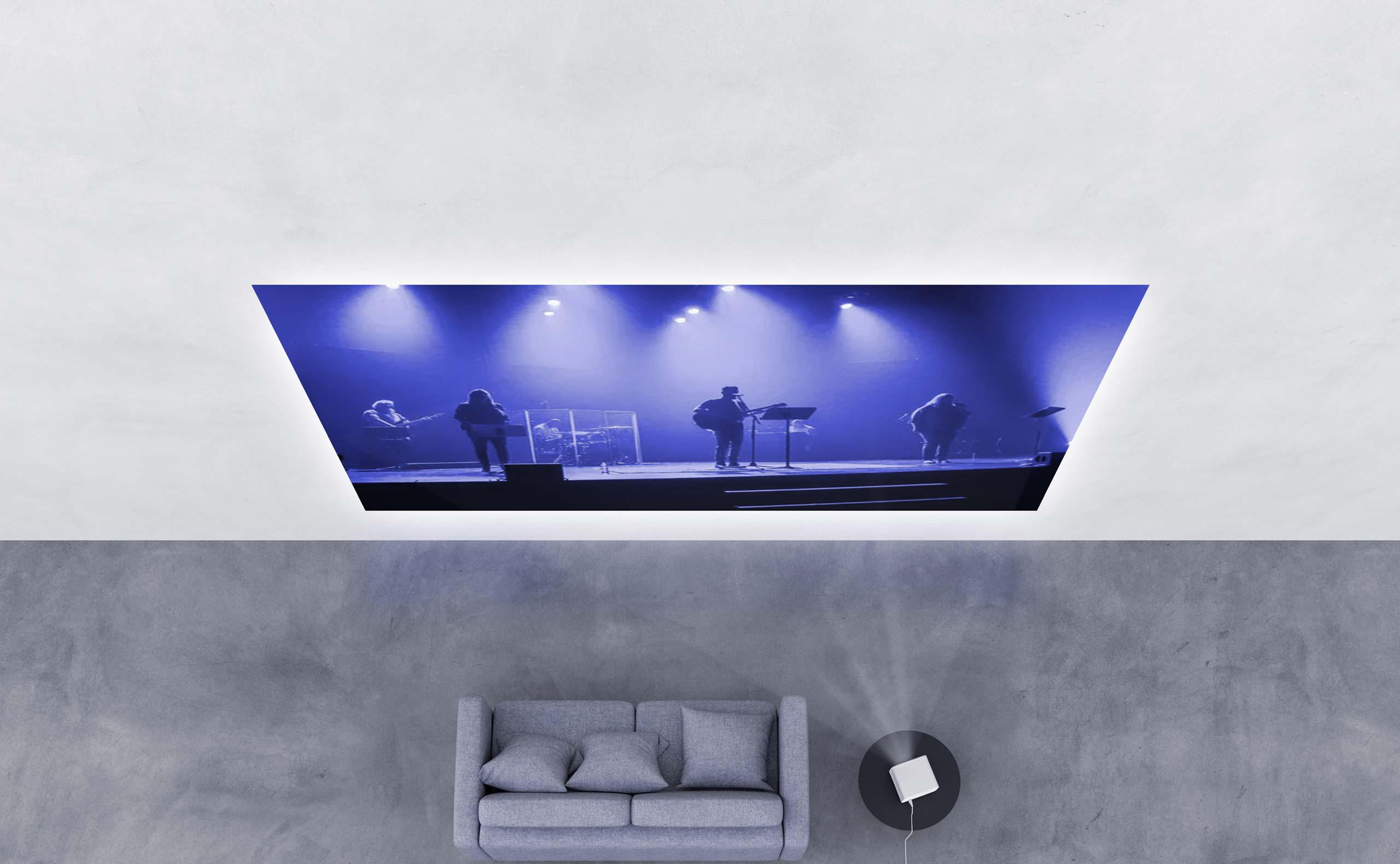 Efekt kina domowego i sali koncertowej z projektorem Xiaomi Mi Smart Projector 2 Pro