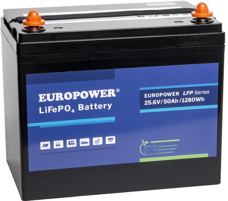 Akumulator LiFePO4 EUROPOWER serii LFP 25,6V 50Ah (Żywotność >2000 cykli)