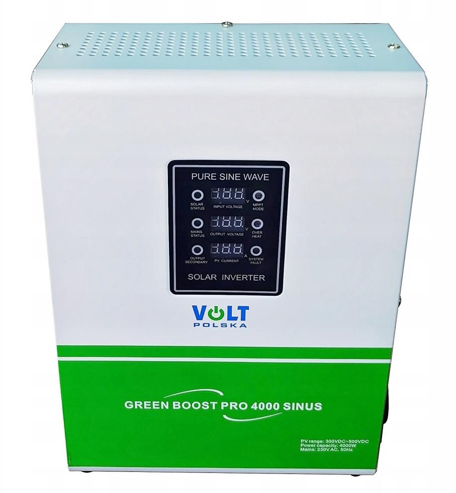 Volt Polska Green Boost PRO 4000 SINUS - przetwornica solarna do grzania wody pozwalająca na podłączenie dwóch urządzeń