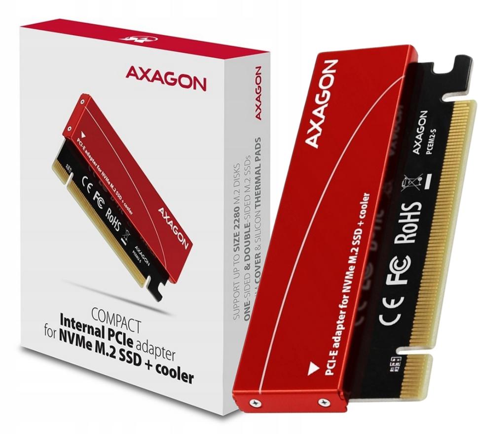 Adapter wewnętrzny PCI-Express Axagon PCEM2-S PCIe x16 1x M.2 NVMe M-ke - najważniejsze cechy: