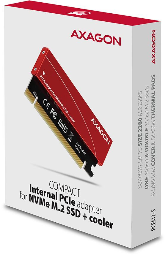 Adapter wewnętrzny PCI-Express Axagon PCEM2-S PCIe x16 1x M.2 NVMe M-ke - opis i charakterystyka:
