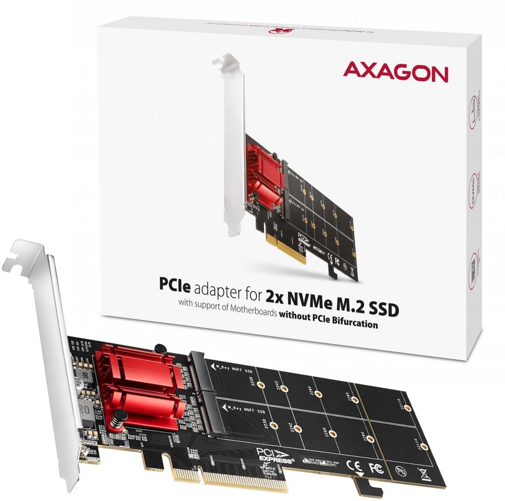 Adapter Axagon PCEM2-ND PCIe 2x NVME M.2 - najważniejsze cechy: