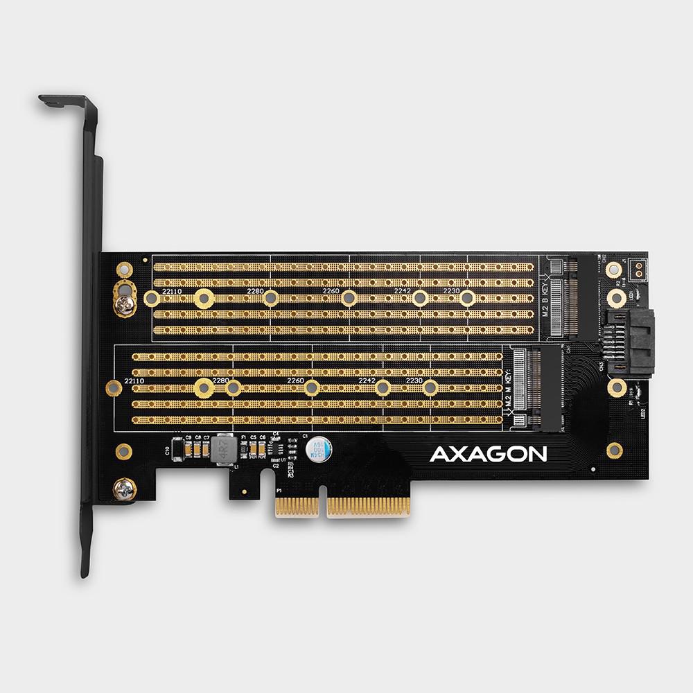 Adapter PCI-Express x4 Axagon PCEM2-D PCIe NVME + SATA M.2 - opis i przeznaczenie: