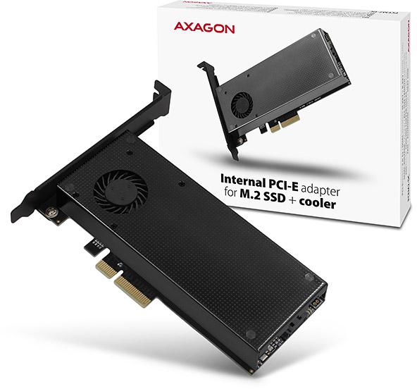 Adapter PCI-Express Axagon PCEM2-DC PCI-E x4 na M.2 NVMe z chłodzeniem - najważniejsze cechy: