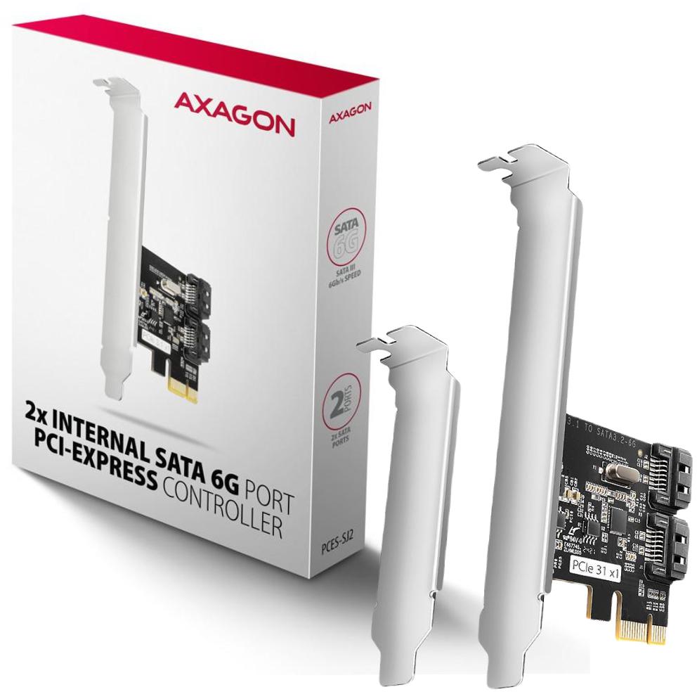 Dwukanałowy kontroler Axagon PCES-SJ2 PCIe SATA III PCI-Express 6G - najważniejsze cechy: