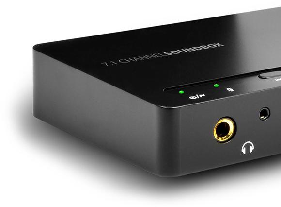 Zewnętrzna karta dźwiękowa Axagon ADA-71 USB 7.1 SOUNDbox - przyciski i wskaźniki: