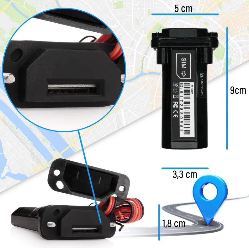 Lokalizator GPS MT1 ST901 Mking MK02 - specyfikacja i dane techniczne: