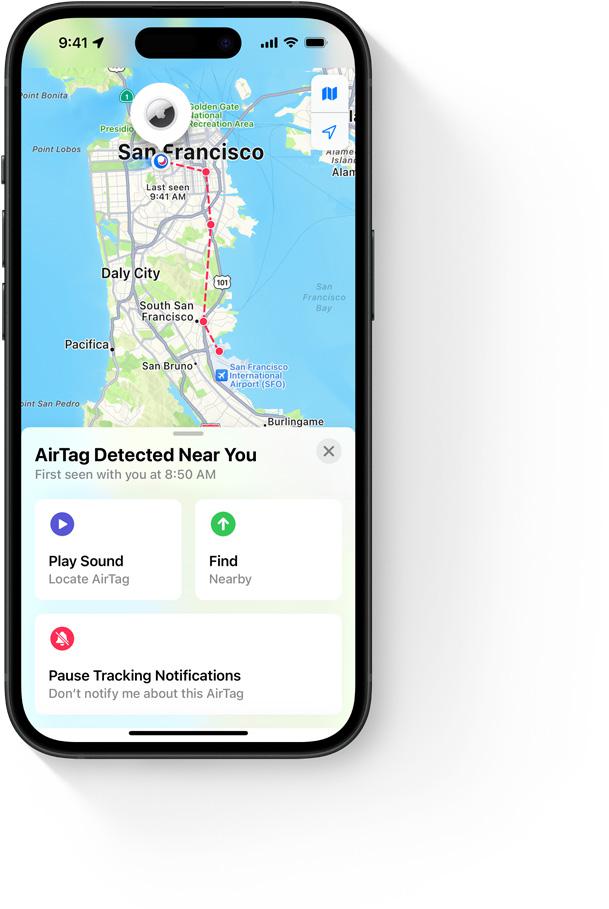 Lokalizator przedmiotów Apple AirTag - wbudowana ochrona prywatności użytkownika