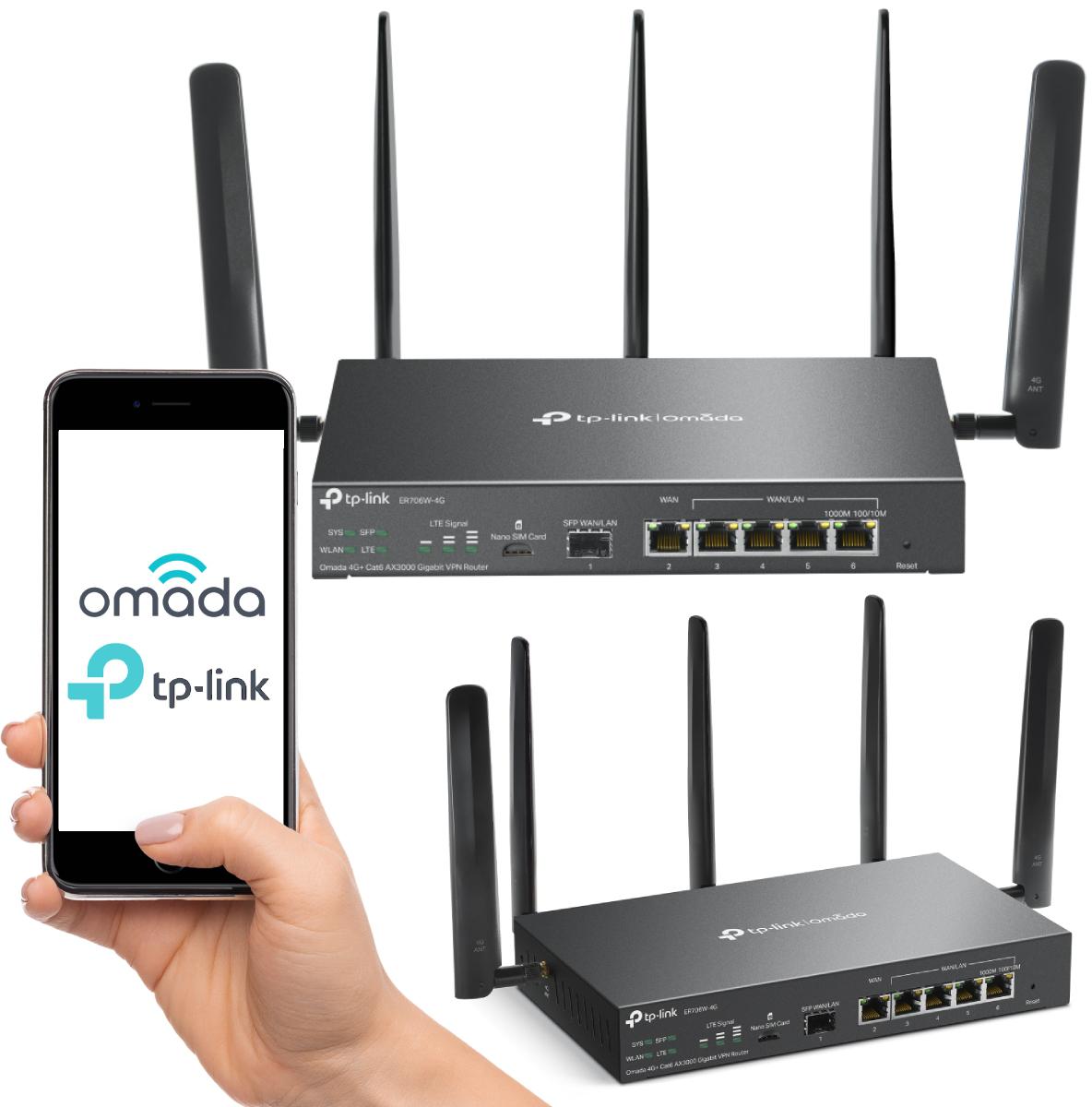 Router VPN TP-LINK 4G LTE Cat6 Omada AX3000 (ER706W-4G) - najważniejsze cechy: