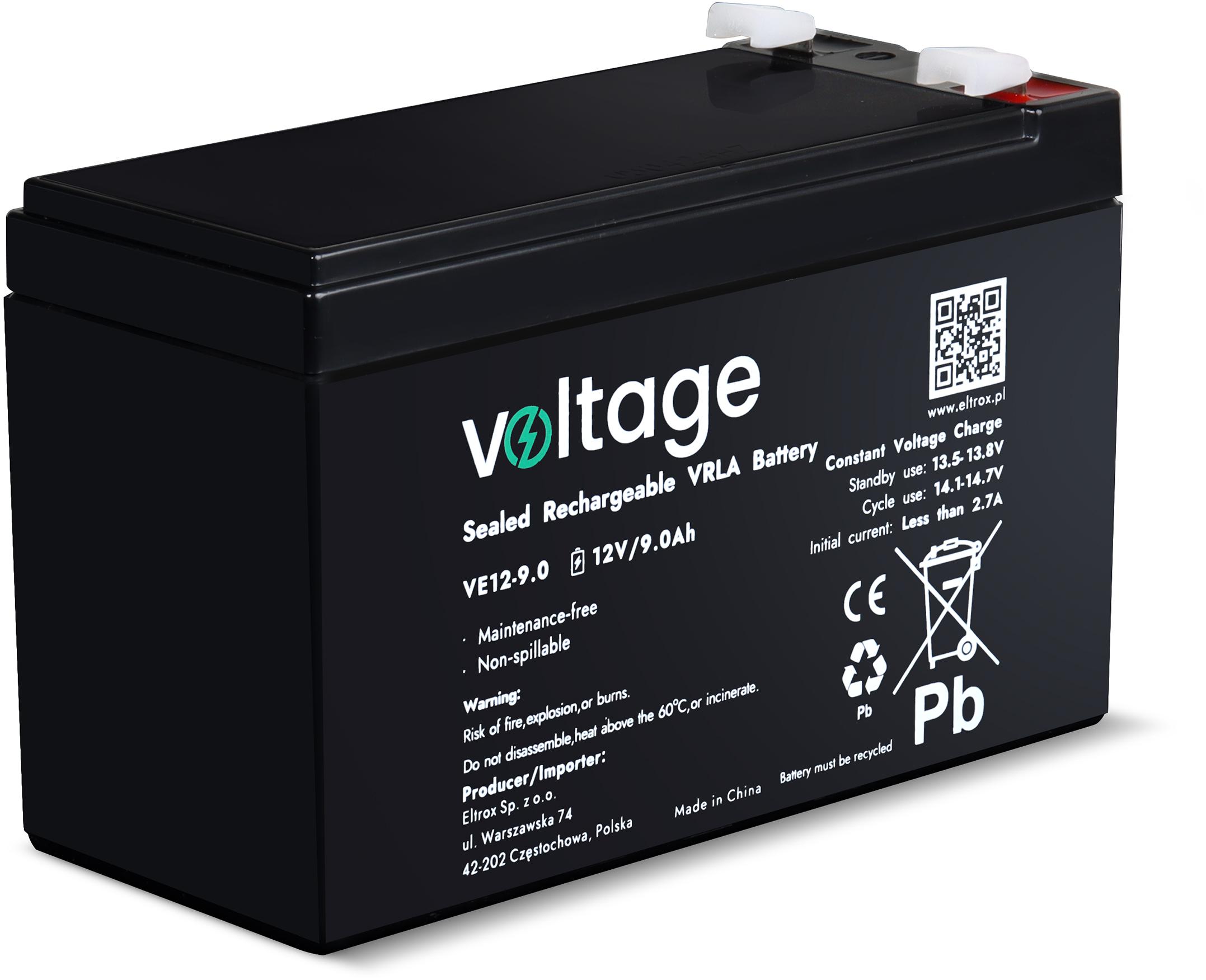 Akumulator AGM Voltage 12V 9.0Ah VE12-9.0 - najważniejsze cechy: