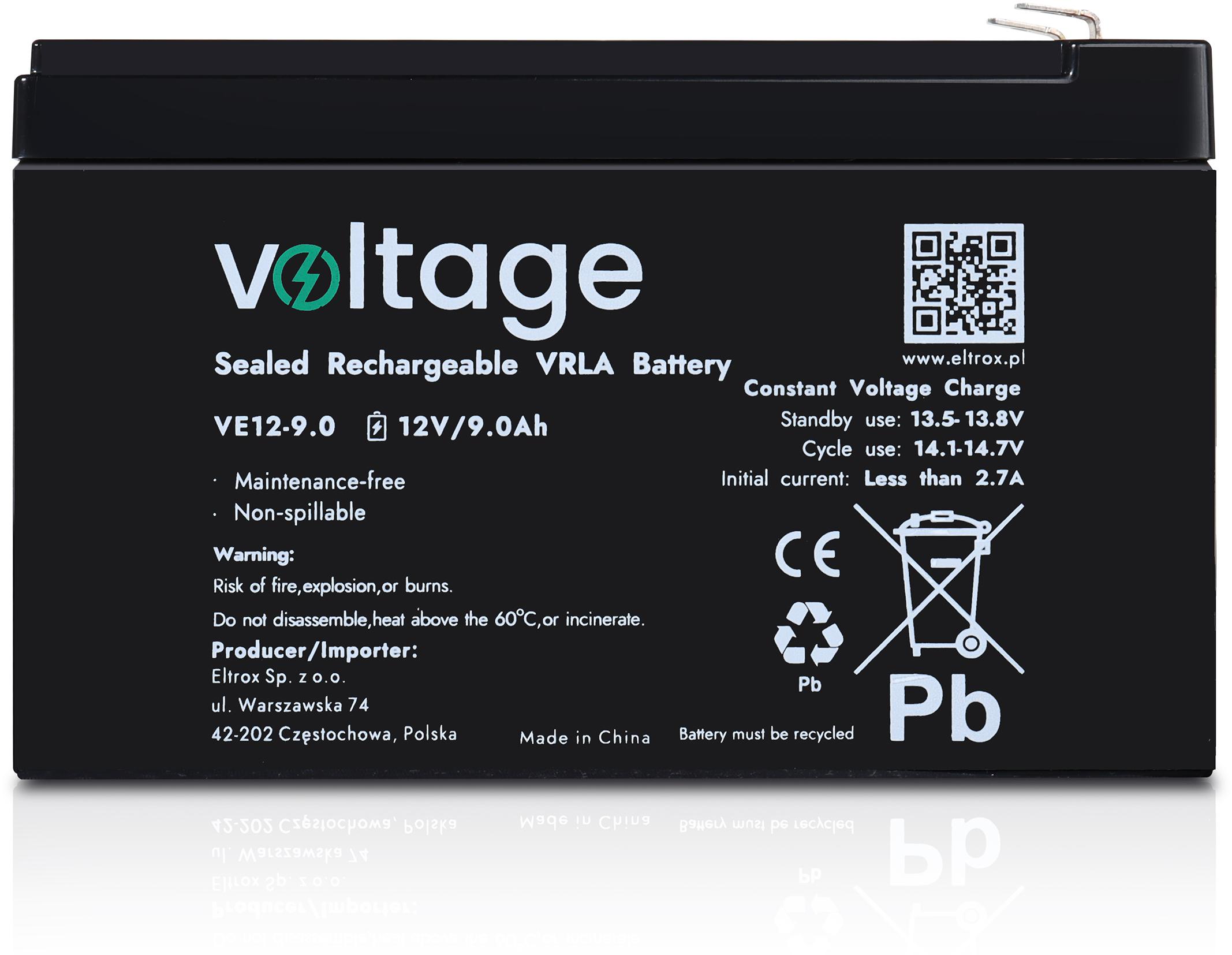 Akumulator AGM Voltage 12V 9.0Ah VE12-9.0 - przeznaczenie: