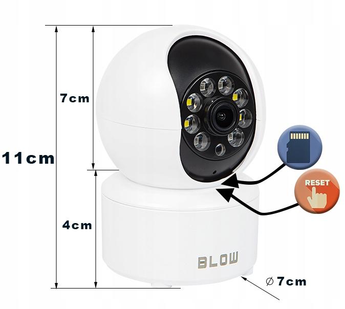 Obrotowa kamera IP WiFi BLOW H-263 3 MPx 2K - specyfikacja: