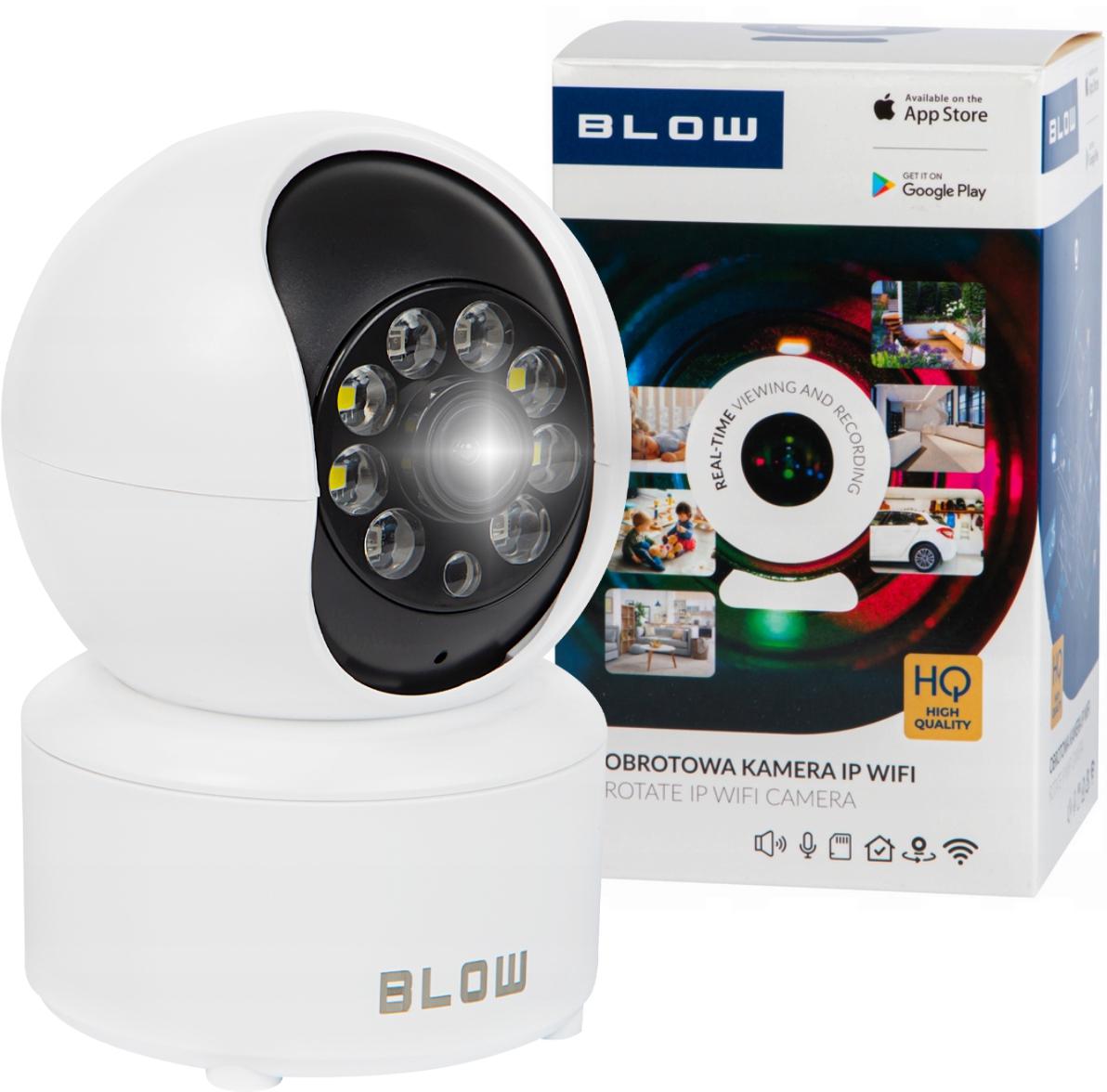 Wewnętrzna kamera IP WiFi BLOW 3 MPx H.263 - poznaj wszystkie funkcje obrotowej kamery do monitoringu pomieszczeń: