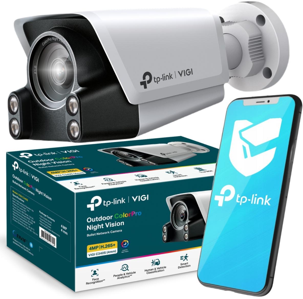 Zewnętrzna kamera sieciowa bullet 4 MPx TP-Link Vigi C340S  —  najważniejsze cechy produktu: