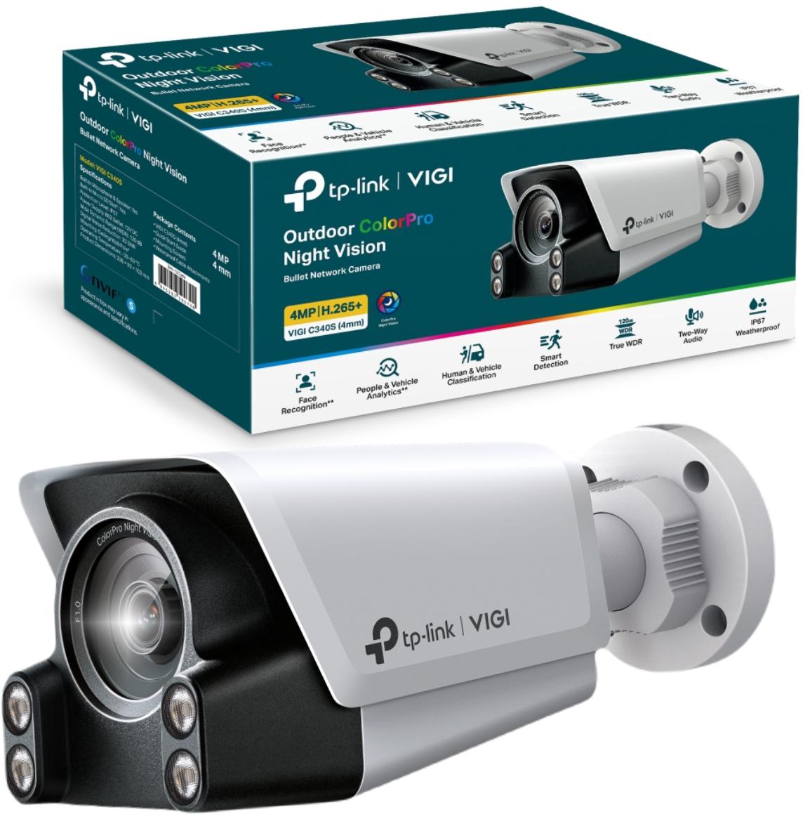 Kamera sieciowa bullet 4 MPx TP-Link Vigi C340S — technologia PoE i inteligentne kodowanie wideo H.265+