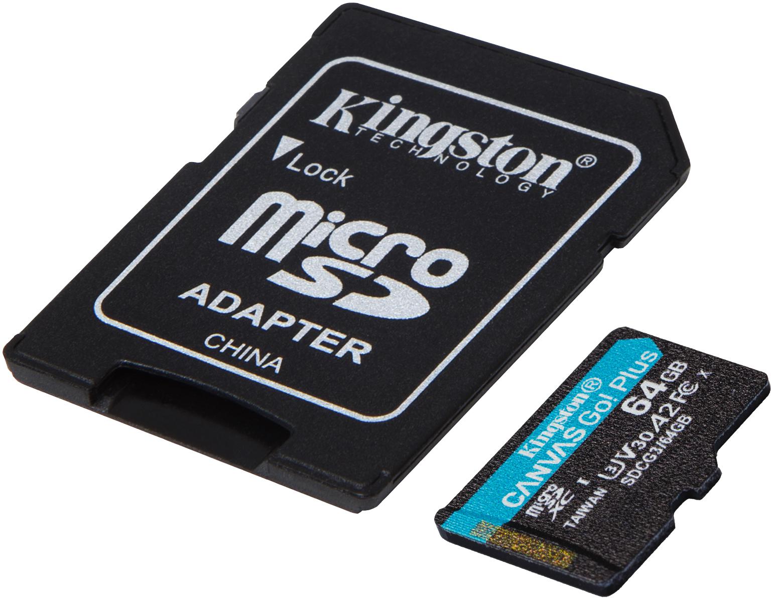 Karta pamięci Kingston Canvas Go! Plus microSD 64GB 170/70MB/s SDCG3/64GB + adapter