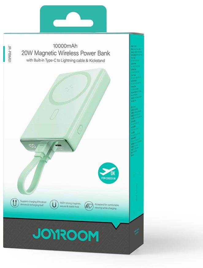 Powerbank + kabel Joyroom JR-PBM01 10000 mAh 20 W 1x USB-C 2x Lightning - specyfikacja i dane: