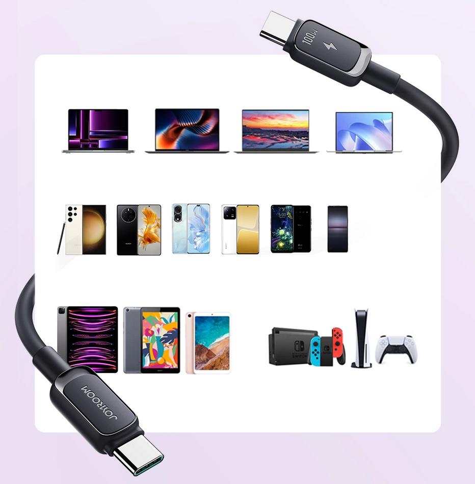 Kabel USB-C / USB-C Joyroom Fast Charging 120 cm 100 W 5 A - bezpieczny i kompatybilny