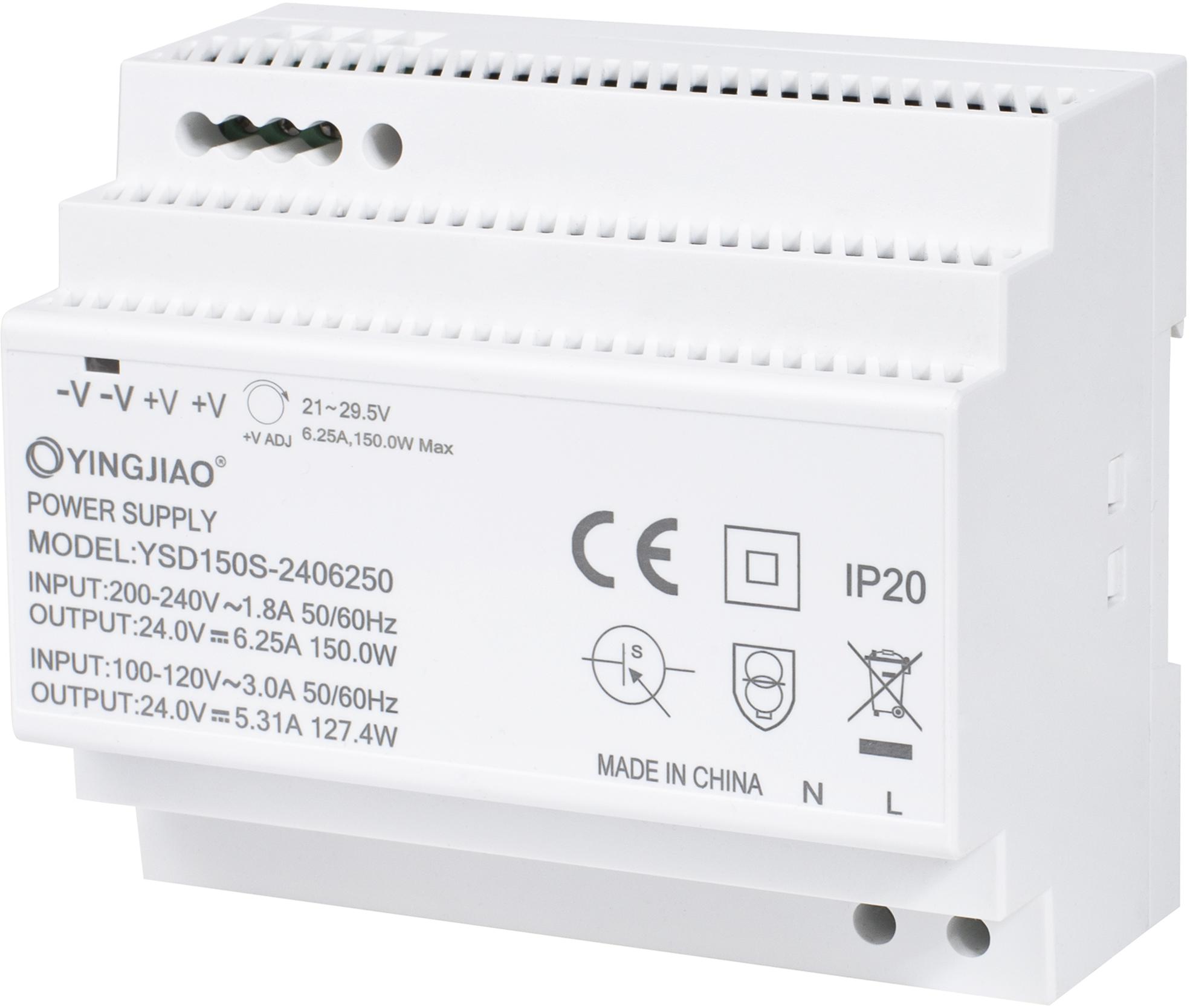 ZASILACZ IMPULSOWY NA SZYNĘ DIN YINGJIAO YSD150S-24006250 24V/150W/6,25A - DANE TECHNICZNE: