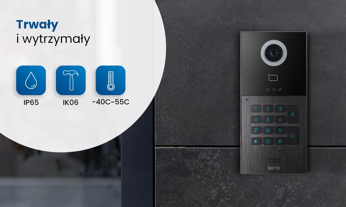 Wideodomofonowy panel bramowy IP KENIK KG-S21KRB-N o klasie szczelności IP67 i wandaloodporności IK06 - odporny na wszystko