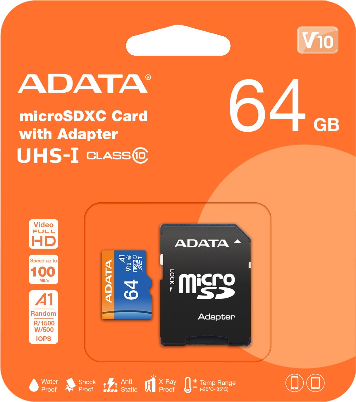 Adata microSD Premier 64GB UHS1/CL10/A1+adapter